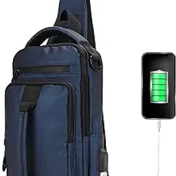 inkmilan Men's Outdoor Cycling Sports Travel Hiking Multifunctional Chest Bag, Sling Casual Daypack Messenger Small Backpack with USB Charger Port for Men-picture-33