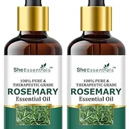 She Essentials 100% Pure And Natural Rosemary Essential Oil - For Hair Growth, Skin Rejuvenation, Reduces Acne & Blemishes, Soothes & Nourishes Hair | Suitable For Women & Men - Pack Of 2 - 2X15Ml-picture-51