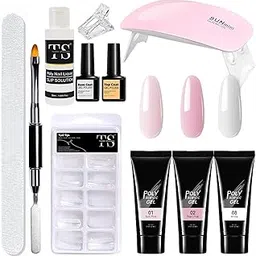 THR3E STROKES Poly Nail Gel Extension Kit for Builder Gel UV Nail Art Kit Nail Extension Set (Nude, Pink, White) (11 Items in the set)NPW (IMPROVED)-picture-15