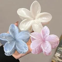 Trendy Flower Hair Claw Clip for Women & Girls | Stylish Hair Accessories | Big Floral Clutcher Pack Of 3-image-46