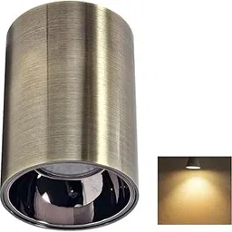 Mufasa 6 Watts Antique Brass Finish LED Round Surface Light Cylindrical Shape Indoor Ceiling Mounted Spot Light Down Light Aluminum Body (Warm White)-picture-21
