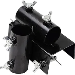 TRENDIVIBE Deck Umbrella Holder Metal Bench Deck Umbrella Stand for Bleacher Fence Boat Black Double Holes-picture-53