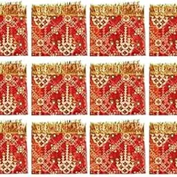GIRLYZ ATTIRE Small Size Net Fabric MATA Rani Chunri/Chunni with Border for Home Mandir Temple and Kanjak Pujan(Pack Of 12)-picture-37