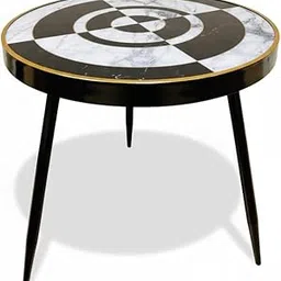 Monochrome Tripod Table for Bedroom & Living Room | Bedside & Accent Table | Small Coffee & Corner Stand | Modern Compact Organizer Stand | Home Decor Furniture (Monochrome & Black, 24x24 Inch)-picture-18