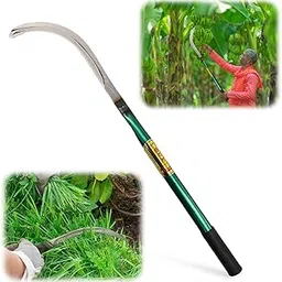 HASTHIP® Sickle Weed Remover Tool - Safety Sickle Garden Tool - Steel Curved Blade Sickle for Cutting Grass with 40CM Long Handle - Hand Weeder Agriculture Tools for Farming Harvesting & Weeding-image-47