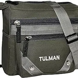 tulman Canvas Sling Cross Body Travel Office Business & College Messenger One Side Shoulder Bag Multi Pocket Sling Bag for Men & Women - 30 x 13 x 26 CM-picture-33