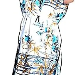 Satin Nighty for Women | Printed Satin Night Dress | Comfortable Long Nightwear Gown for Ladies (Abstract Pattern Nighty)-image-13