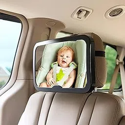 Safe-O-Kid® Glass, Acrylic Car Rear View Mirror - Rear Facing Car Seat, Large, 360 Degree Rotational View Pack of - 1-picture-10