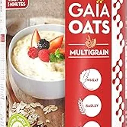 GAIA Multigrain Oats – Healthy Breakfast Cereal with Oats, Barley, Wheat & Ragi | High Fibre, Zero Trans Fat | 1 kg Pack image 1
