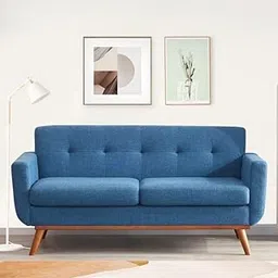 WOOD POINT Crafts Carmencita 65" Square Arm Loveseat 2 Seater Sofa Two Seater Sofa for Living Room Guest Room Hotels Office (Blue)-picture-49