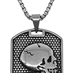 the men thing DEADSHOT TAG - 31mm Titanium Steel Pendant with 24inch Round Box 5mm Chain for Men & Boys-picture-47