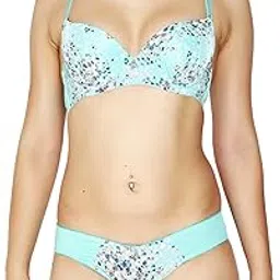 brachy Women's Elegant Floral Print Padded Underwired Bra and Panty Set-picture-32