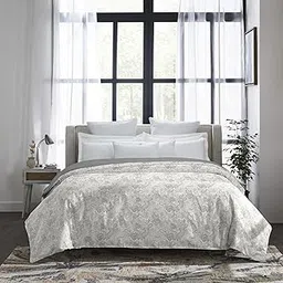 TRIDENT Indulgence King Size Sateen Comforter - 100% Cotton, Hypoallergenic, Soft, Breathable - 300 Thread Count - 200 GSM Polyfill Luxurious Feel (Zinnia)-picture-11