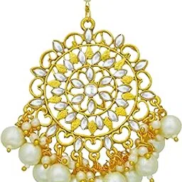 Glorious Pearl Gold Plated Kundan Maangtikka for Women (SKR56884)-image-17