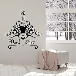 VVWV Beautiful Nail Art Beauty Parluor Wall Stickers Haircut Salon Quotes Barbershop Massage Spa Make Up Nail Art Decal Wall Decoration L X H 45 X 55 Cms-image-71