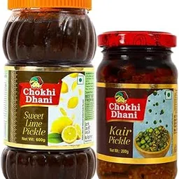 Chokhi Dhani Kair Pickle 200g and Sweet Lime Pickle 600g image 1
