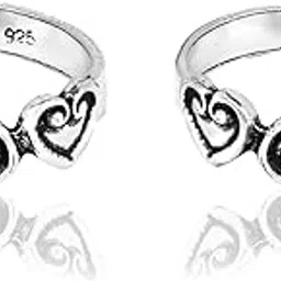 rachiva 925 Sterling Silver Heart Shape Toe Rings Gift for Women Girls With Authenticity Certificate 925 Hallmark-picture-10