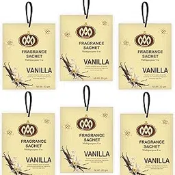 AROMIND Vanilla Fragrance Sachet Set of 6 Long Lasting Air Freshener Pouch for Car, Wardrobe, Kitchen, Bathroom, Clothes, Drawer and Travel Bag. Each Sachets 20gm Multi Use Fragrance Pouch-picture-52