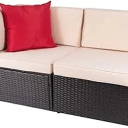 Egizmo Rattan Sofa 2 Seater Sofa Set Cornor Sofa Outdoor Sofa Patio Sofa Furniture for Home & Garden Seating Furniture-picture-28