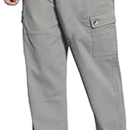 urbano fashion Men's Loose Baggy Fit Cargo Jogger Chino Pant with 6 Pockets Stretchable-picture-26