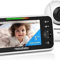 HelloBaby Upgrade Monitor, 5''Sreen with 30-Hour Battery, Pan-Tilt-Zoom Video Baby Monitor with Camera and Audio, Night Vision, VOX, 2-Way Talk, 8 Lullabies and 1000ft Range No WiFi, Ideal Gifts-picture-13
