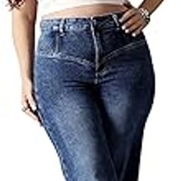 miss chase a+ Women's High Rise Regular-Length Stretchable Denim Wide-Leg Shaping Jeans-picture-15