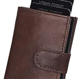 urban forest Leather Drake Brown Metal Card Holder Wallet For Men-picture-55