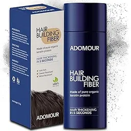 adomour Hair Building Fiber (27.5g) – Natural-Looking Coverage | Keratin Fibers for Thinning Hair & Bald Spots | Instant Thickening for Men & Women | Black-picture-23