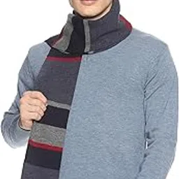 513 Men Acrylic Woolen Striped Design Casual Warm Winter Wear Muffler Scarf Stole,MEN131_P-picture-14