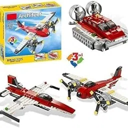 Architect Series 3in1 Fighter Jet, Boat & Aircraft Airplane Building Brick Building Block Model Mini Blocks Assembled Children's Building Blocks Educational Toys-image-51