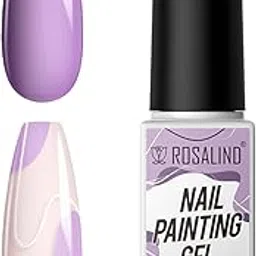 ROSALIND Gel Polish Nail Art Gel Liner Popular Gel Art Paint LED Lamp Soak Off Gel Art Liner Gel Pen for Swirl Nails Design Built Thin Nail Art Brush in Bottle (LX09, 5ml)-picture-29