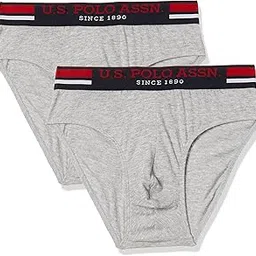 U.S. Polo Assn. Men's Plain Cotton Brief (I006-010-P2_Grey Mel_X-Large)-picture-12