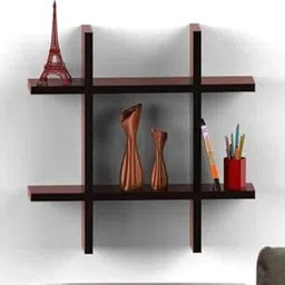 Dime Arts Shoppee Wall Mount Shelf Unit Racks and Shelves for Living Room (Brown)-picture-18
