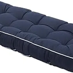 Maphissus 41 inch Outdoor Bench Cushion with Ties,Weather Resistant Thick Tufted Loveseat Seat Cushion for Patio Porch Chair Navy-picture-53
