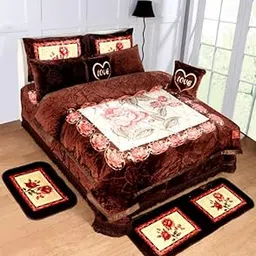 Wedding Bedding Set 10 Pieces | Bridal Blanket Set (Brown)-picture-29
