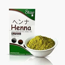 RKS Natural Star Fresh Herbal Henna Powder Mix with Aloe Vera and Indigo Powder | Japenese Beauty & Japanese Herbal Formulation Henna Mix | Dark Brown Henna Powder - 100g-picture-54