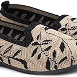 Women’s Knitted Belly | Lightweight Slip-On Belly Shoes with Leaf Pattern || Soft Sole – Casual & Comfortable Daily Footwear Flats-image-20