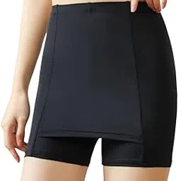 Women's Double-Layer Front Crotch Ice Silk Safety Shorts,Women Seamless Safety Pants for Matching Skirts Dresses Cream-image-13