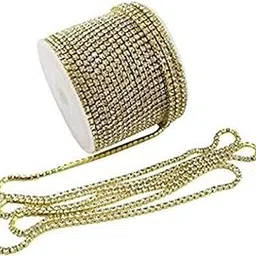 Elegance Stone Jewelry Making Chains and Stone Lace for Decoration & Craft Work - Pack of 5 mtrs,White,Standard-picture-23