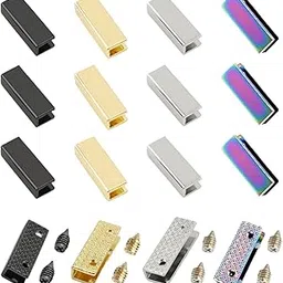 TTBellok 16 Sets Purse Decorative Clip Buckles, Metal Clip Buckles for Handbag Making Hardware, Belt Buckle End Tips, Webbing Zipper End Stopper for DIY Sewing Craft Belt Bag Repair-picture-57
