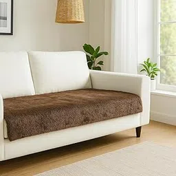 FABANE Premium Faux Rabbit Fur Sofa Cover – Mocha Brown – 3-Seater (27" × 72" / 70 × 180 cm) | Plush, Washable, Anti-Slip Sofa Protector Mat-picture-25