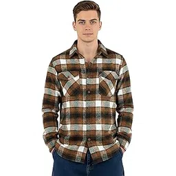beyoung Recycled Checked Flannel Shirt for Men | Premium Cotton Flannel | Classic Pointed Collar-picture-35
