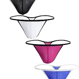 xenza Men's Open Front Combo Briefs | G-String Design | Night Underwear | Lightweight & Breathable Innerwear Pack of 4-picture-11