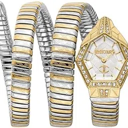 just cavalli Women Watch, Rose Gold Color Case, Silver Dial, Two Tone Silver & Rose Gold Color Metal Bracelet, 2 Hands, 3 ATM-picture-13