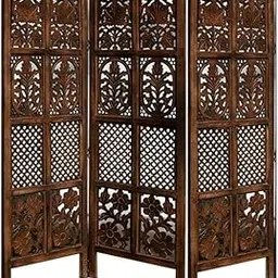 Wooden Room Divider Partition for Living Room Wooden Screen Partition Hall Partition Makeup Studio Privacy Divider Floor Panels for Pooja Room (3 Panels 5 feet)-picture-21