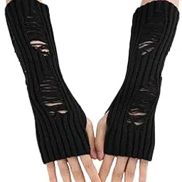 bold n elegant Punk Gothic Cosplay Party Beggar Style Long Masquerade Fingerless Arm Hand Warmer Gloves-picture-15