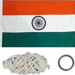 Indian National Flag Size 4 Ft X 6 Ft In 100% Pure Cotton with rope/toggle-picture-22