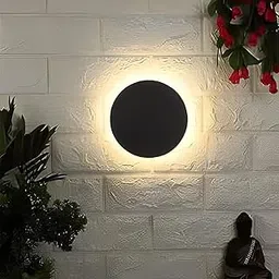 FILLISKA Aluminium 12 Watt Indoor/Outdoor Luxurious Black Moon Wall Lamp (12 Watt Black Moon)-picture-30
