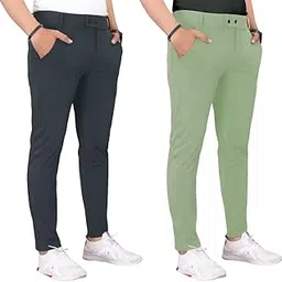 gibbonte Men’s Slim Fit Lycra Blend Trousers - Pack of 2 | Stretchable Formal Pants for Office, Business, and Casual Wear | Trousers for Men-picture-22