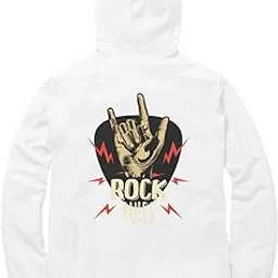 kyloug Women's Cotton Blend Hoodie, Modern Streetwear Sweatshirt with Rock Graphic Print, Long Sleeve, Regular Fit, White, Lightweight, Casual Style-picture-19